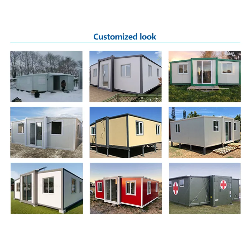 Factory Customized Galvanized Steel Outdoor Foldable Bedroom with Bathroom 20ft 40ft Folding Expandable Container Modular House