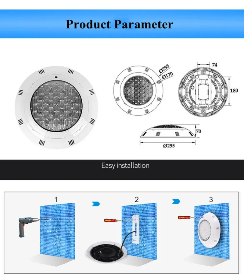 Imagem -03 - Led Rgb Mudança de Cor 12v Holofote Subaquático com Controle Remoto Ip68 à Prova Dágua para Piscina de Jardim ao ar Livre 12 18 24 35 45w