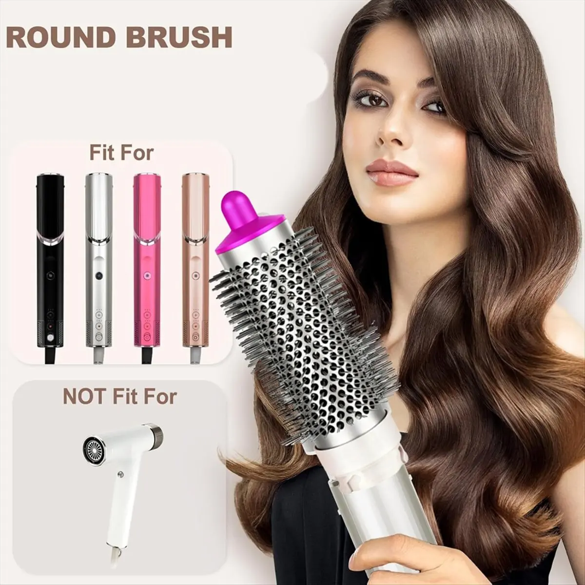 فرشاة مستديرة لمرفق تكثيف FlexStyle، فرشاة تكثيف مستديرة لسلسلة FlexStyle HD430/435/440'S، L