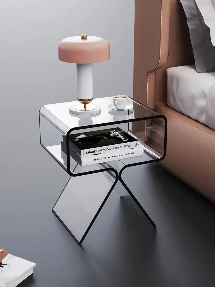 The product can be customized. Transparent bedside table, light luxury and simple modern internet celebrity, small bedside