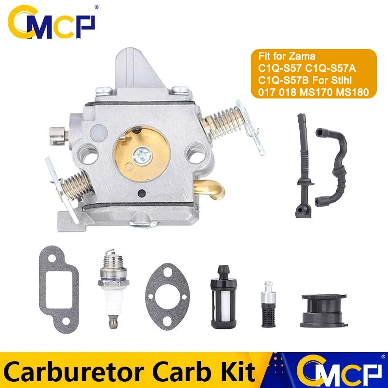 

CMCP Carburetor Carb For Zama C1Q-S57 C1Q-S57A C1Q-S57B For Stihl 017 018 MS170 MS180 Chainsaw Kit Replacement OEM 1130-120-0603