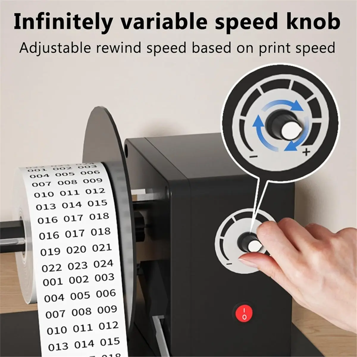 Y69A Automatic Label Rewinding Machine Electric Printer Addition Auto Reverse Machine Intelligent Labeling-US Plug