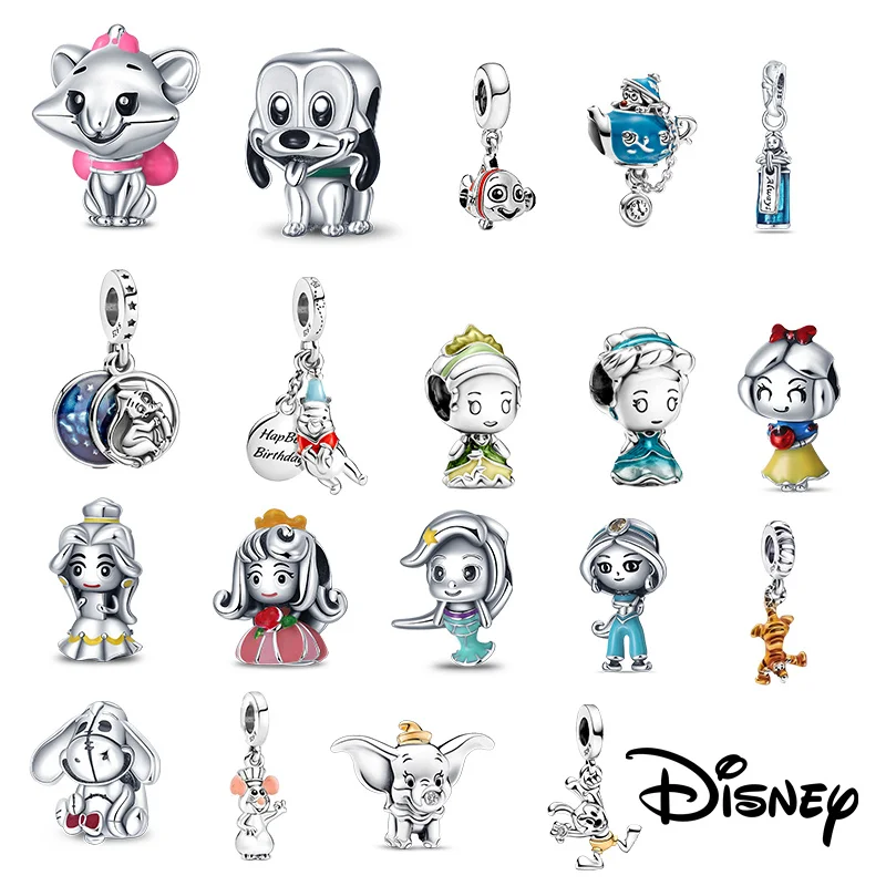

925 Silver Disney Princess Series Pendant Beads Suitable for Girls Original Bracelet Necklace DIY Exquisite Jewelry Gifts