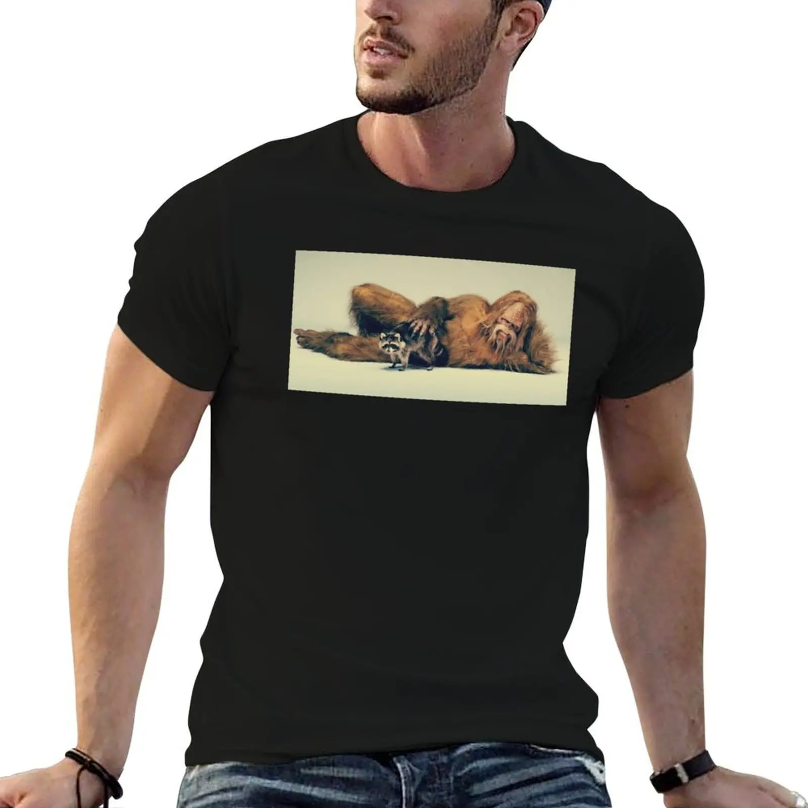 Funny Sasquatch Pose T-Shirt summer shirt heavyweights tee shirts for men