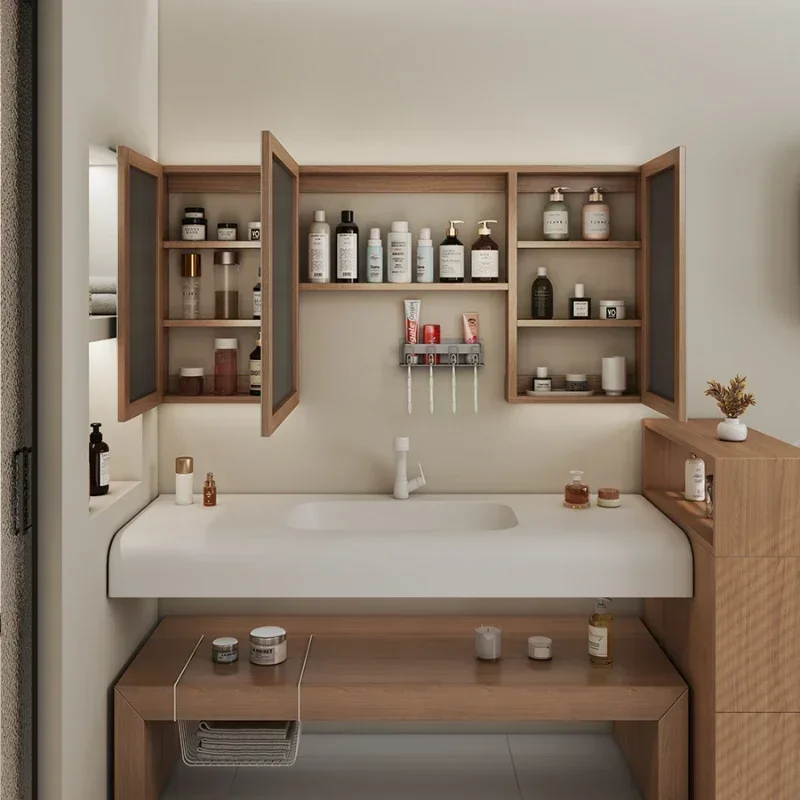 

Многофункциональный настенный шкаф-тумба из МДФ для салона, ванной комнаты, кухни, с раковиной и местом для хранения