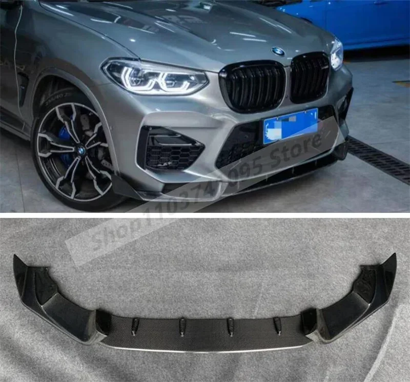 Real Carbon Fiber Front Bumper Splitters Cup Flaps Lid Spoiler Lip For BMW F97 X3M F98 X4M LCi 2018 2019 2020 2021