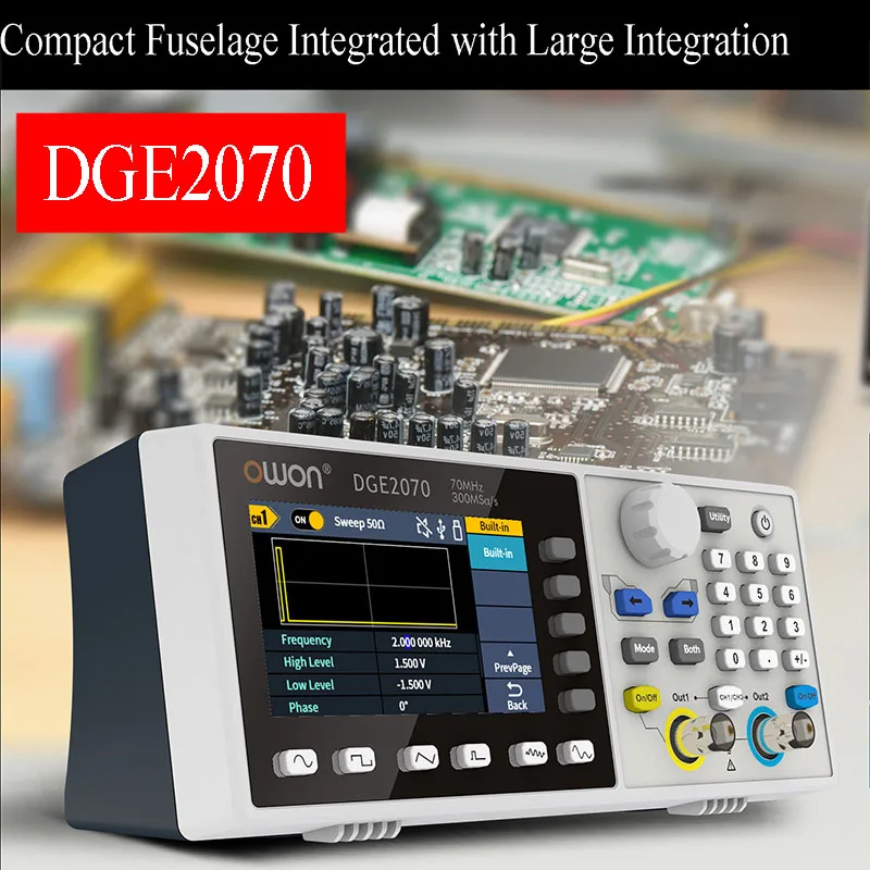 OWON DGE2035 DGE2070 Arbitrary Waveform Generator 2 Channels 35Mhz 70Mhz14Bits Digital Oscilloscope 300MSa/S Sample Rate