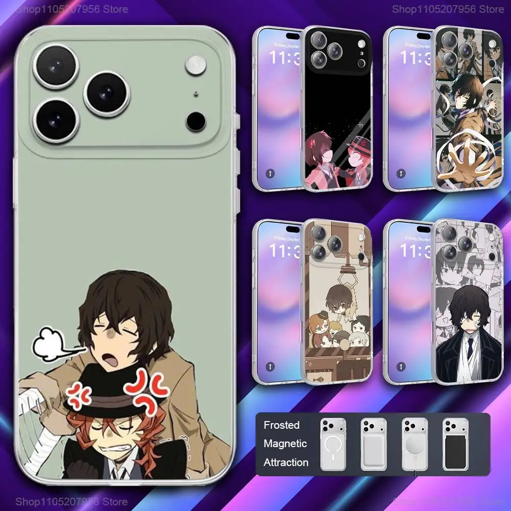 

B-Bungo S-Stray Dogs Phone Case For iPhone 11,12,15,14,13,17,16,Pro,Plus,E,Max,Air,Mini Magnetic Frosted Cover