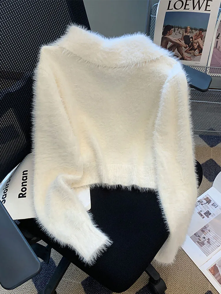 New Style White Cardigan O-Neck Fashion Sweater Autumn Winter Mori Girl Long Sleeve Knitted Pullover Soft Luxury Formal Occasion