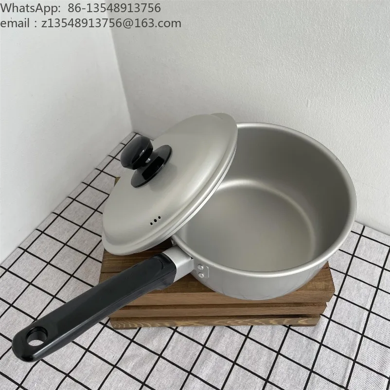 Single handle boiled milk pot thickened old-fashioned aluminum pot household gas instant noodles complementary food pot