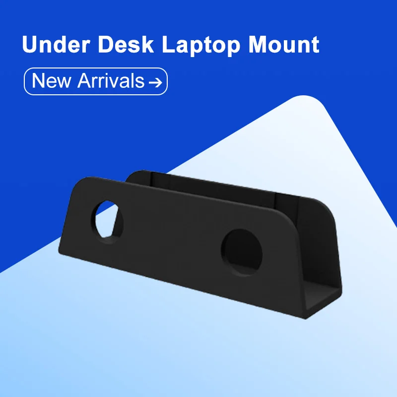1Set Under Table Laptop Holder Portable Notebook Storage Bracket Stand Mount Desktop Organizer With Anti-Scratch Silicone Pad