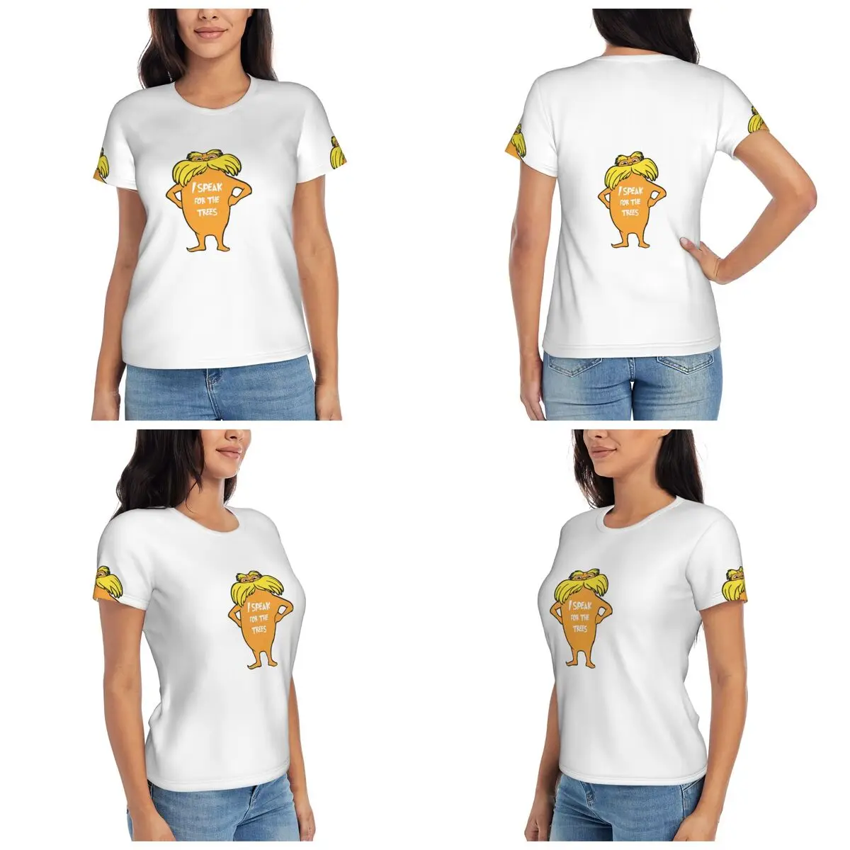 Lorax I Speak For The Trees T-Shirt Women Short Sleeve T Shirts Round Neck Clothes Cotton Summer Tees Streetwear