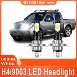 Alto e baixo feixe de farol LED para Nissan Navara D40, 2x H4 luz do carro, branco puro, 2005, 2006, 2007, 2008, 2009, 2010, 2011, 2012, 2014