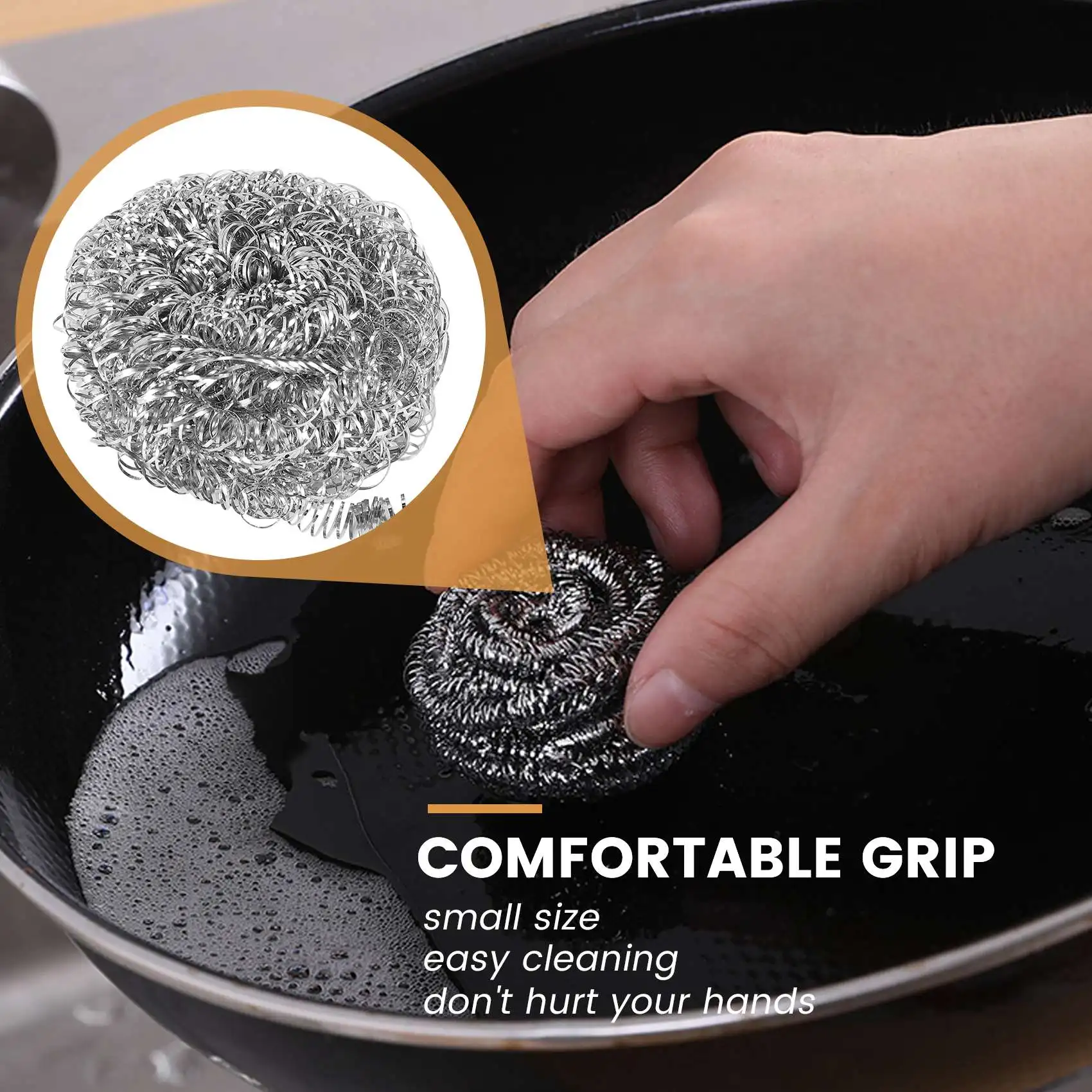 16 PCS Stainless Steel Sponges Scrubbers, Utensil Scrubber Scouring Pads Ball for Removing Rust Dirty Cookware Cleaner