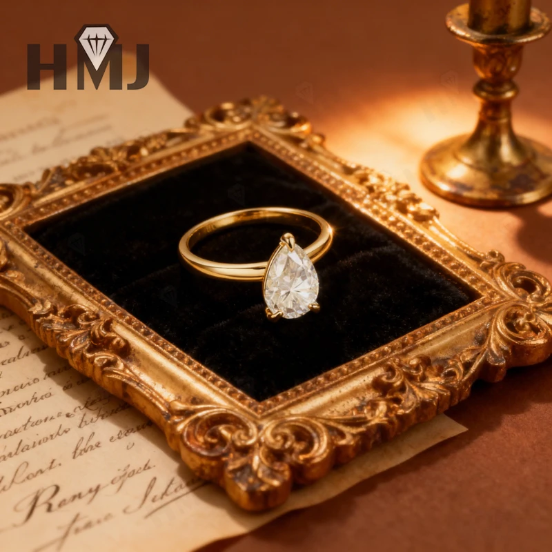 

2-каратное кольцо с муассанитом и грушевидной огранкой, элегантное сверкающее кольцо-капля пасьянса для женщин, подарок на помолвку, свадьбу, годовщину