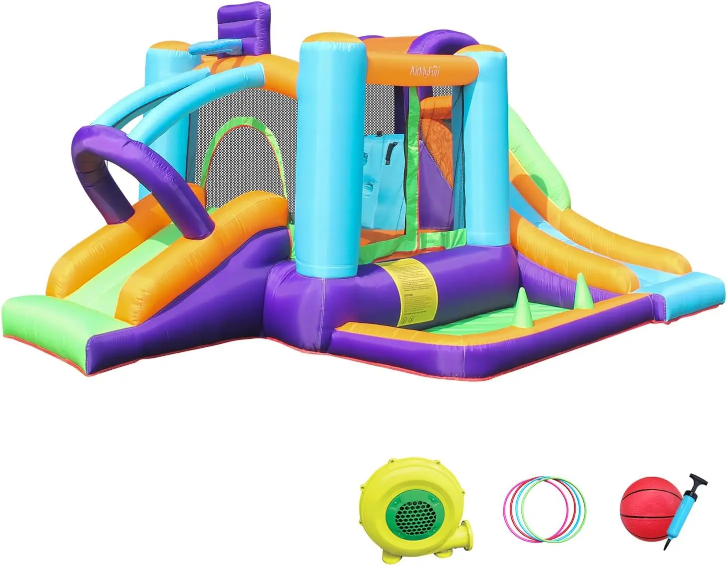 AirMyFun Bounce House for Kids and Toddler, Inflatable Bouncy Castle with Blower Outdoor Indoor Backyard Jumping House with Slid