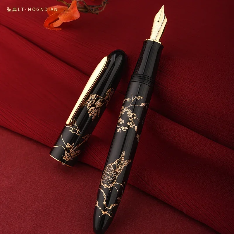 new-hongdian-n23-penna-stilografica-rabbit-year-limited-uomo-donna-studenti-di-fascia-alta-business-office-signing-pen-gold-carving-for-gift