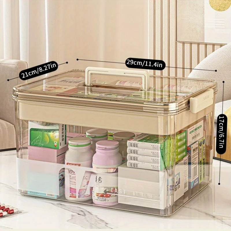

Medicine Box Family Pack Medicine Storage Box Medicine Box Household Multi-Layer Transparent Large Capacity Portable box