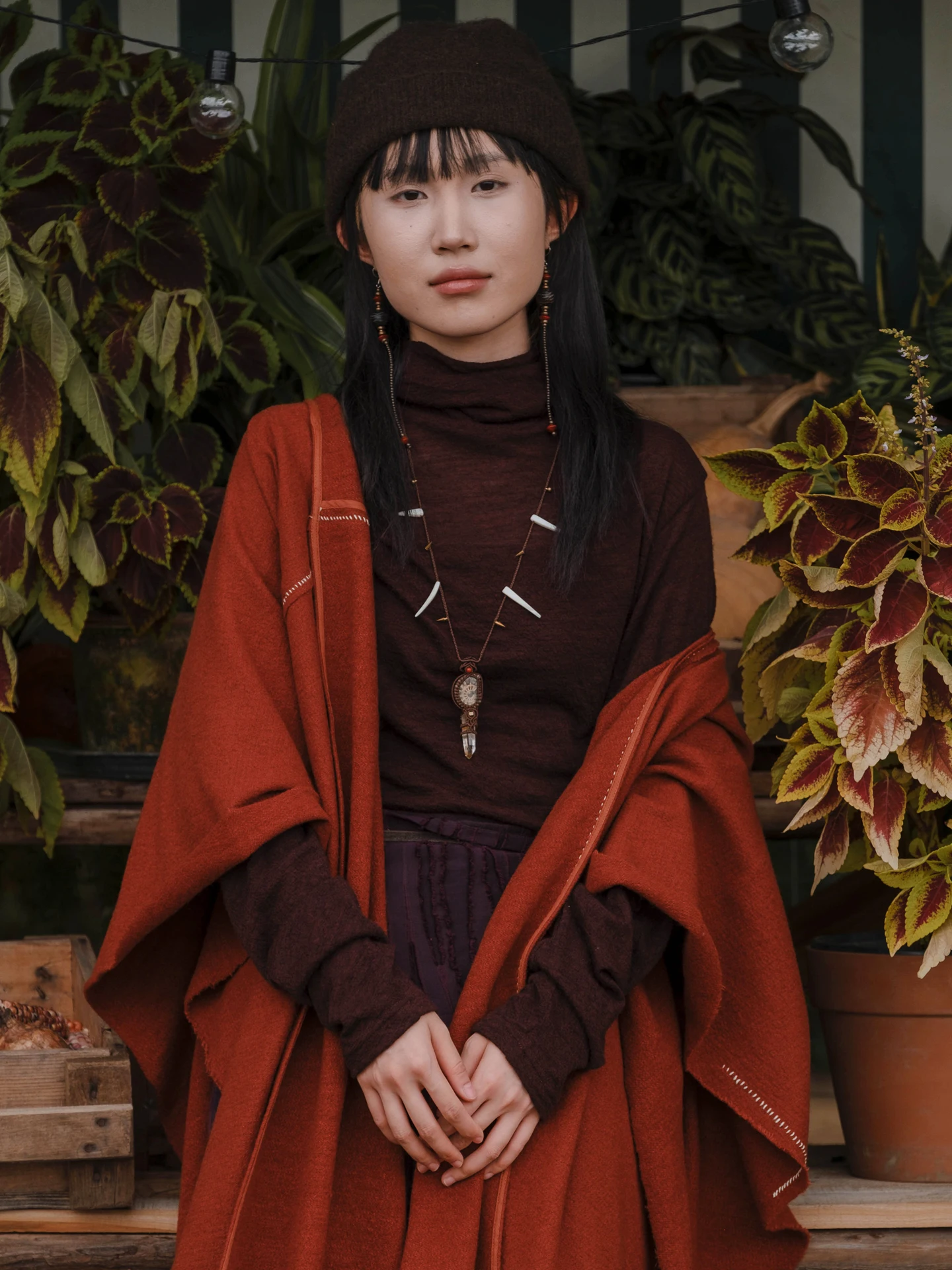 

Namsan Indigo Women's Slim Fit High Collar Woolen Knitted Sweater Breathable Casual Sle Long Sve Top Skin-friendly