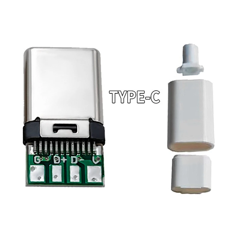 10Pcs Type C Usb3.1 3A Fast Charging USB Connectors Male Jack Tail Plug Electric Terminals Welding DIY Data Cable