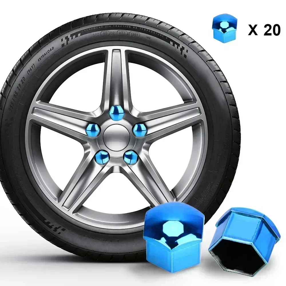 20pcs Car Wheel Nut Caps Protection Covers Caps Anti-Rust Auto Hub Screw Cover Car Tyre Nut Bolt Exterior Decoration 17/19/21mm