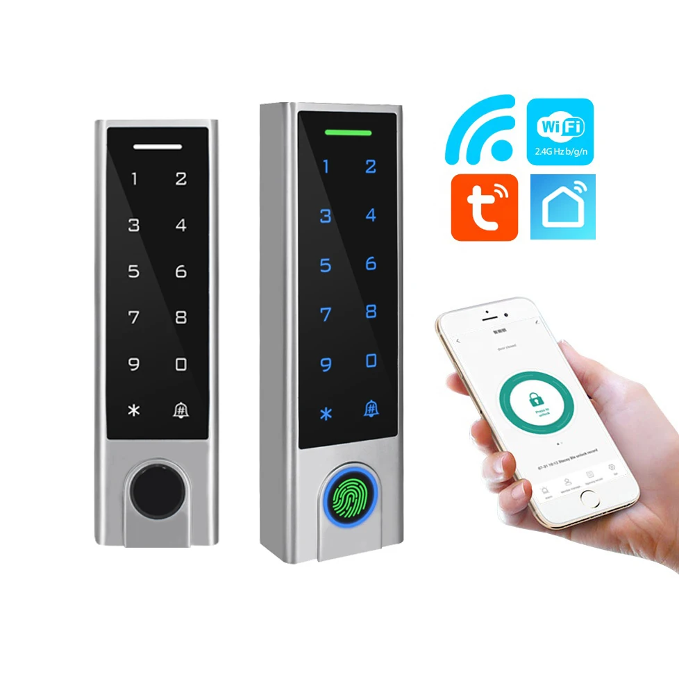 

125KHZ 13.56Mhz Two Way Opening Door TouchKey Fingerprint Module Bluetooth Access Control With FREE Tuya APP