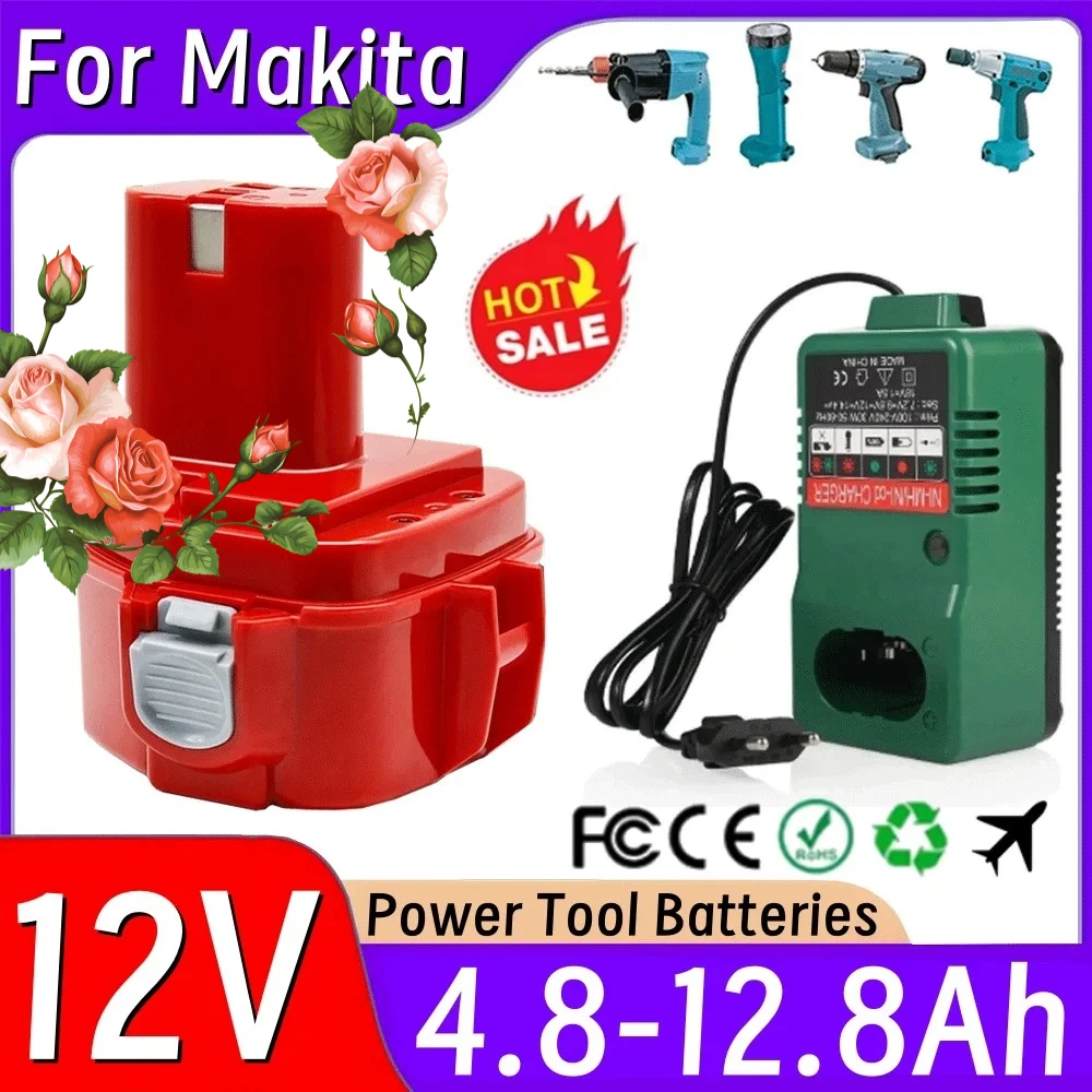 

12V For Makita PA12 Ni-Mh 4.8-12.8mAh Battery For Makita 1200 1220 1201 1222 1233SA/B1235 192681-5 Power Tool Batteries