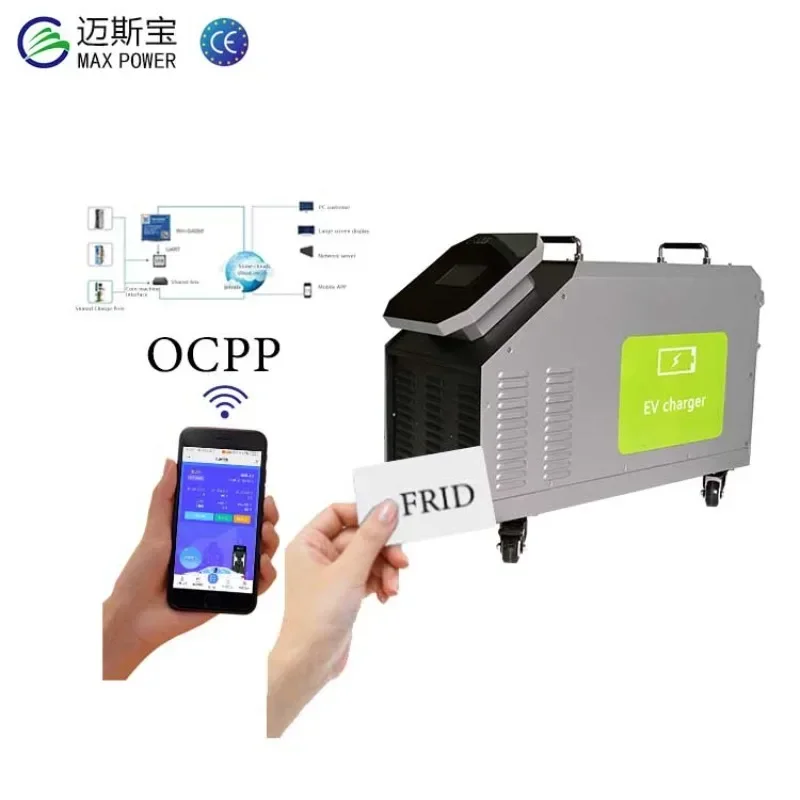 Exchanged Multiple Gun Dc Ccs 30KW OCPP Ev Portable Charger Electric Vehicle Charge Solar Portable Fast Home Ev Charging Station