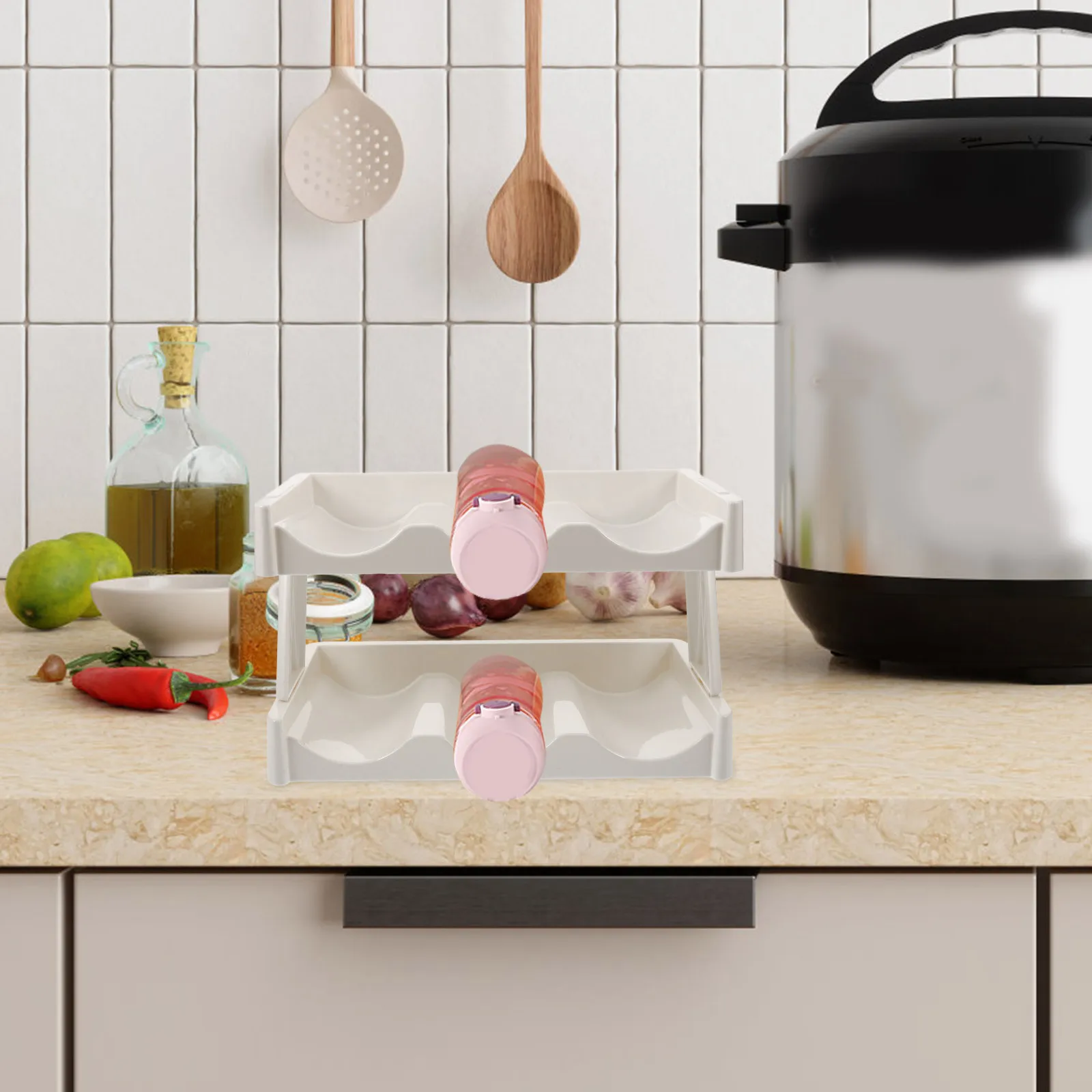 Portabicchieri a due livelli per controsoffitti da cucina, bicchiere, bottiglie, organizer da tavolo, per armadietto