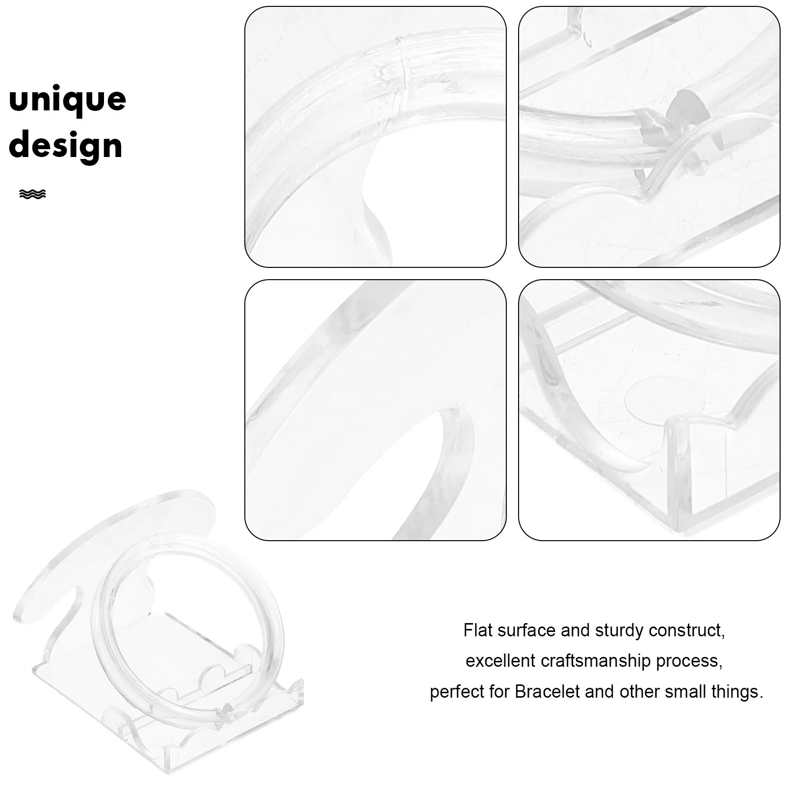 

10Sets Plastic Bracelet Display Stand Transparent Jewelry Organizer Desktop Rack Storage Holder for Shop Decoration