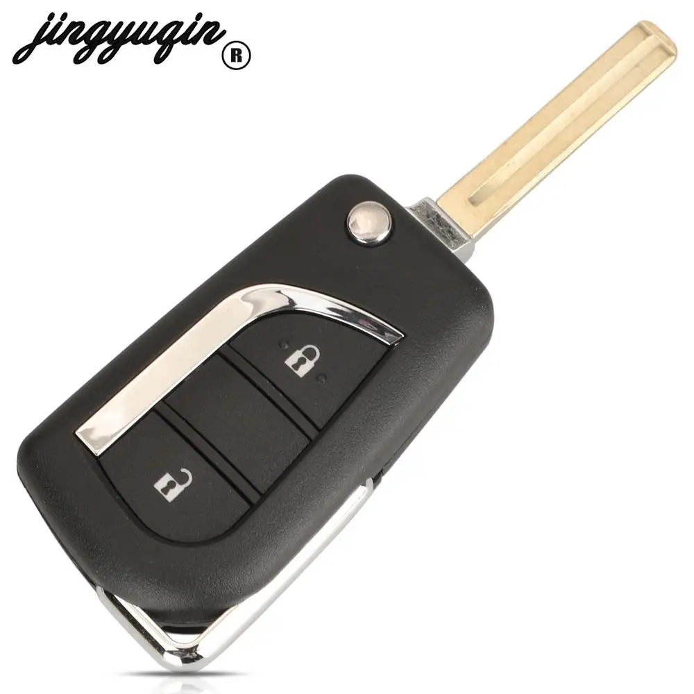 jingyuqin 89070-0KB40 For Toyota Yaris hilux 2015 2020 Flip Remote Car Key 433MHz H-8A Chip FCCID BA2TA Fob 2Button TOY40 Blade