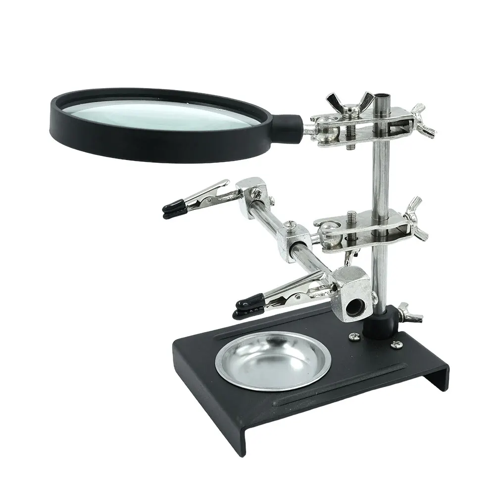 Schweißlupe mit LED-Licht, Hilfsclip, Lupe, Vergrößerungsglas, 3-in-1 Handlötstation mit Lötkolbenhalter. – Detail 18