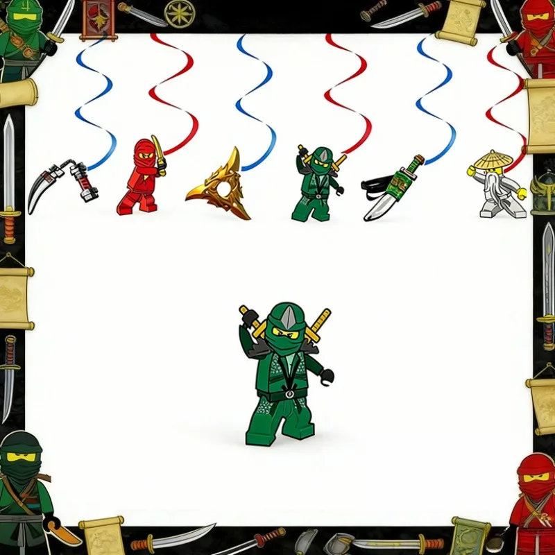 6 Stück Ninja-Hängedekorationen für Kindergeburtstage und Partys – Detail 6