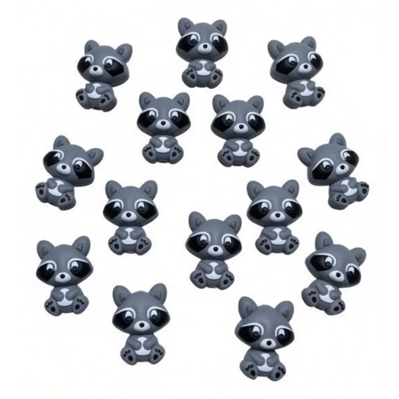 20/50pcs 3D New Silicone Beads Food Grade Cartoon Silicone Teether Beads DIY Pacifier Chain Jewelry Accessories Focal Beads