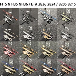 Silver/Gold N H35 Watch Hands Blue Green/Green Luminescent Hands For N H35 NH36/ETA2836 2824/8205 8215 Movements