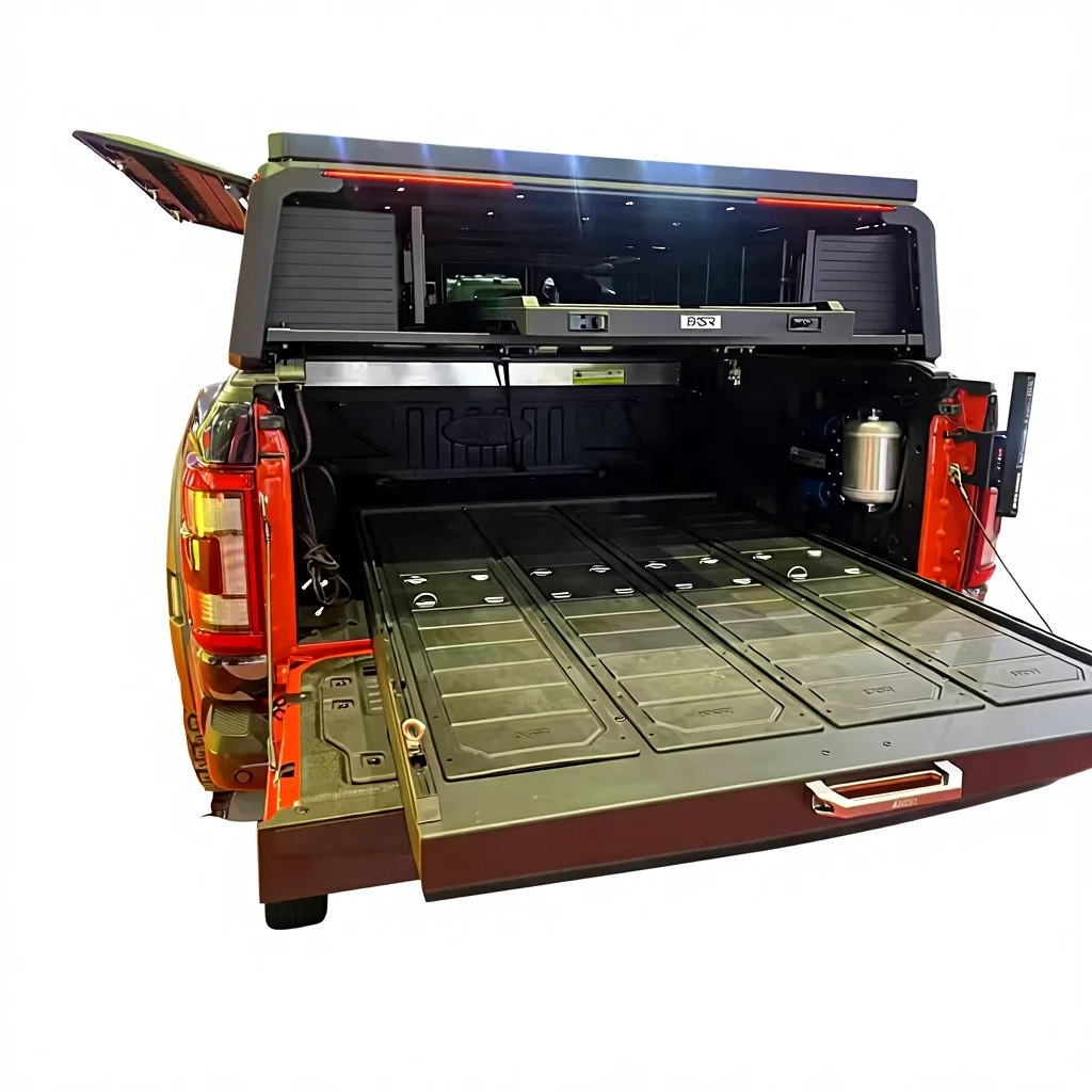 

Aluminum Truck Bed Slide for Dodge for Tacoma Pickup Cargo Drawers Slide Tray with Bumper and Easy Installation