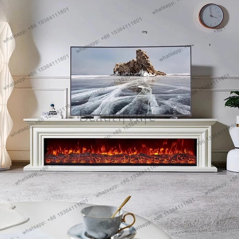 French fireplace TV cabinet, American fireplace rack simulation fire electronic fireplace core home customization