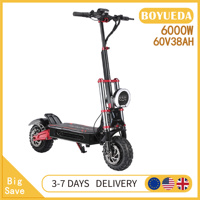 BOYUEDA S5 Electric Scooter 2x3000W Motor 60V38Ah 85KM/H Max Speed 120KM Range Hydraulic disc brake 11 Inch Tire E-Scooter
