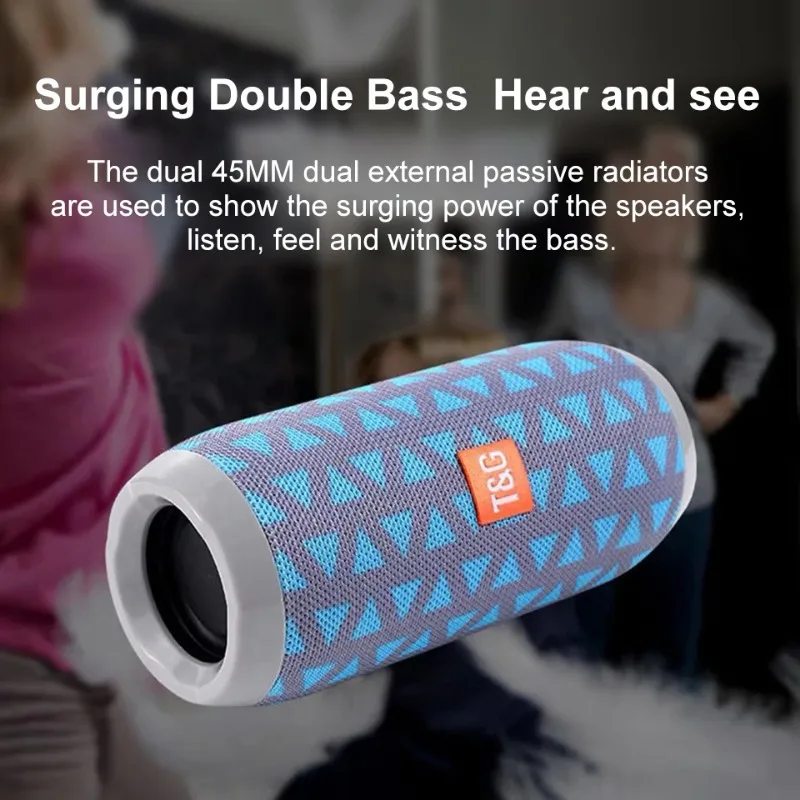 New Waterproof Wireless Bluetooth Dual Bass Speaker TG117  Portable Outdoor Sport Mini Column Music Player Support TF Card Hi-Fi view 5