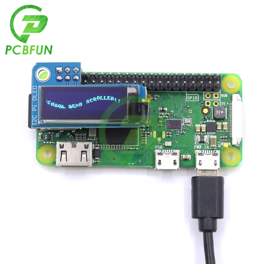 Untuk PiOLED I2C 0.91 Inci OLED 128X32 Modul Tampilan Layar Biru untuk RPI Raspberry Pi 1, B +, Pi 2, Pi 3 dan Pi Nol