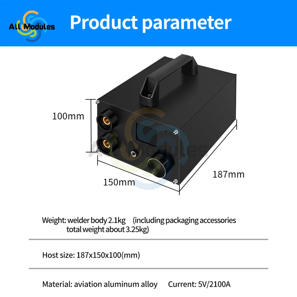 Battery Spot Welder Portable Precision Pulse Capacitor Energy Storage Spot Welding Machine for 18650 Battery