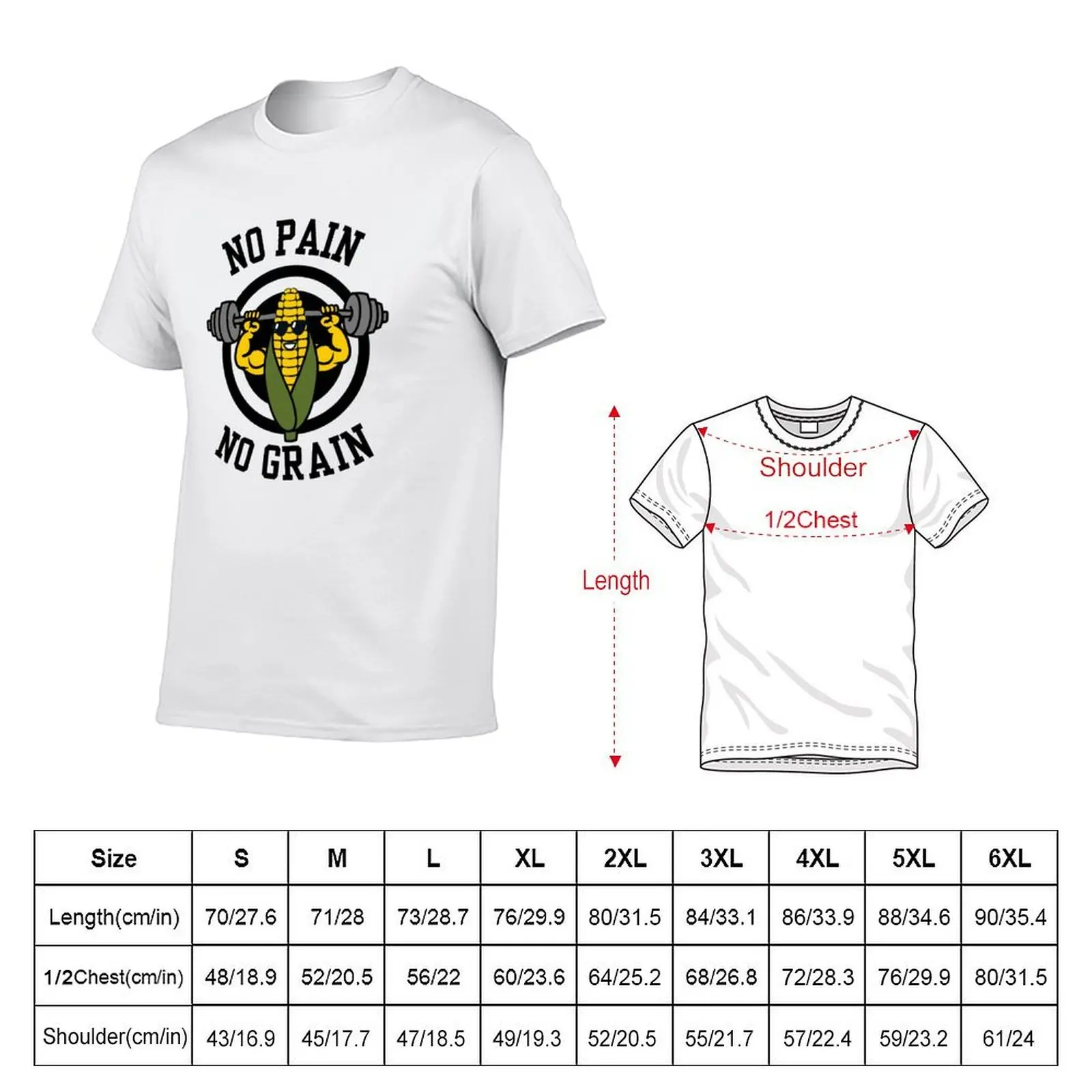 No Pain, No Grain T-Shirt topping graphic tee shirt mens plain t shirts