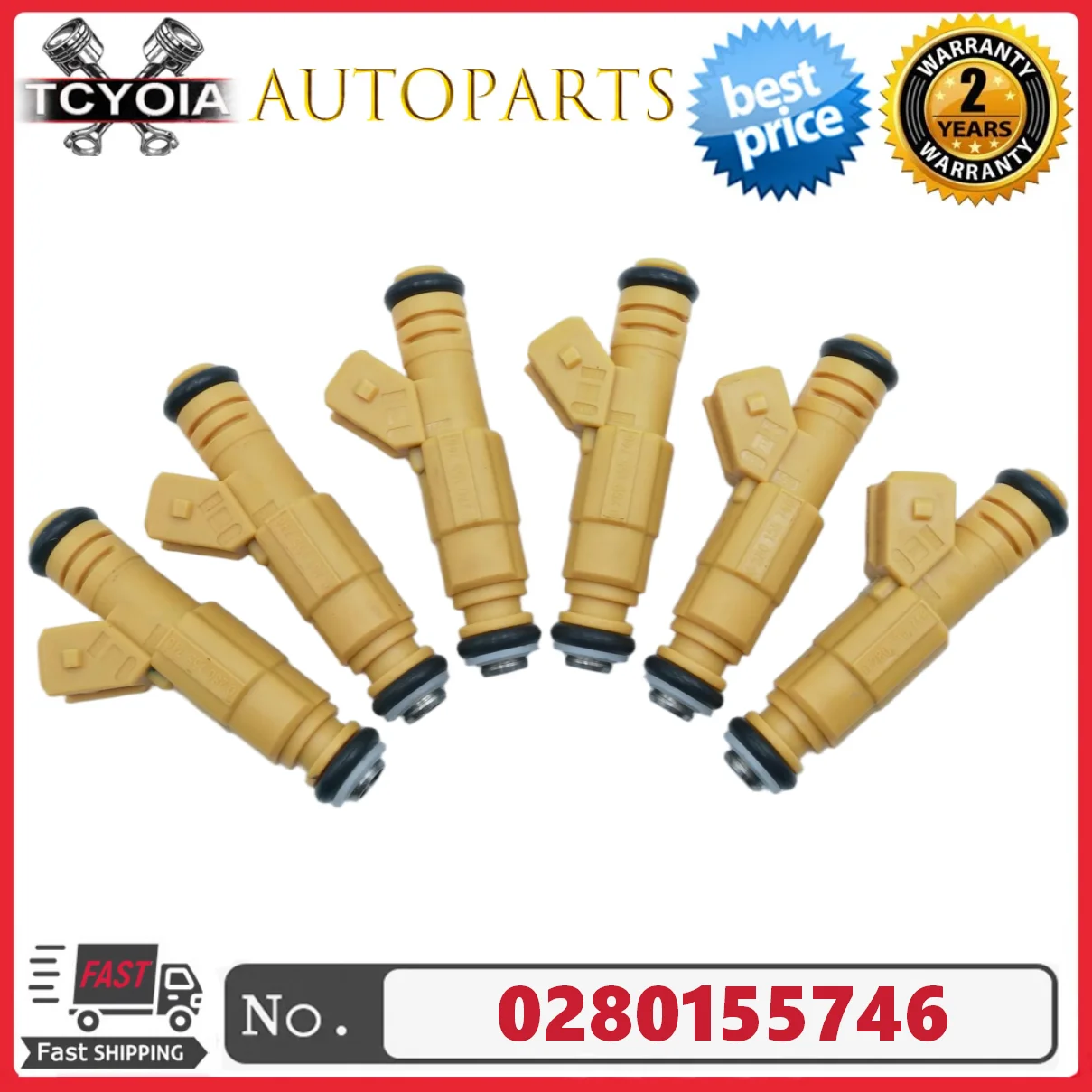 

6 шт./лот 0280155746 1275194 Топливные форсунки для VOLVO S90 1997~1998 V90 1997~1998 960 1996~1997 2.9L l6