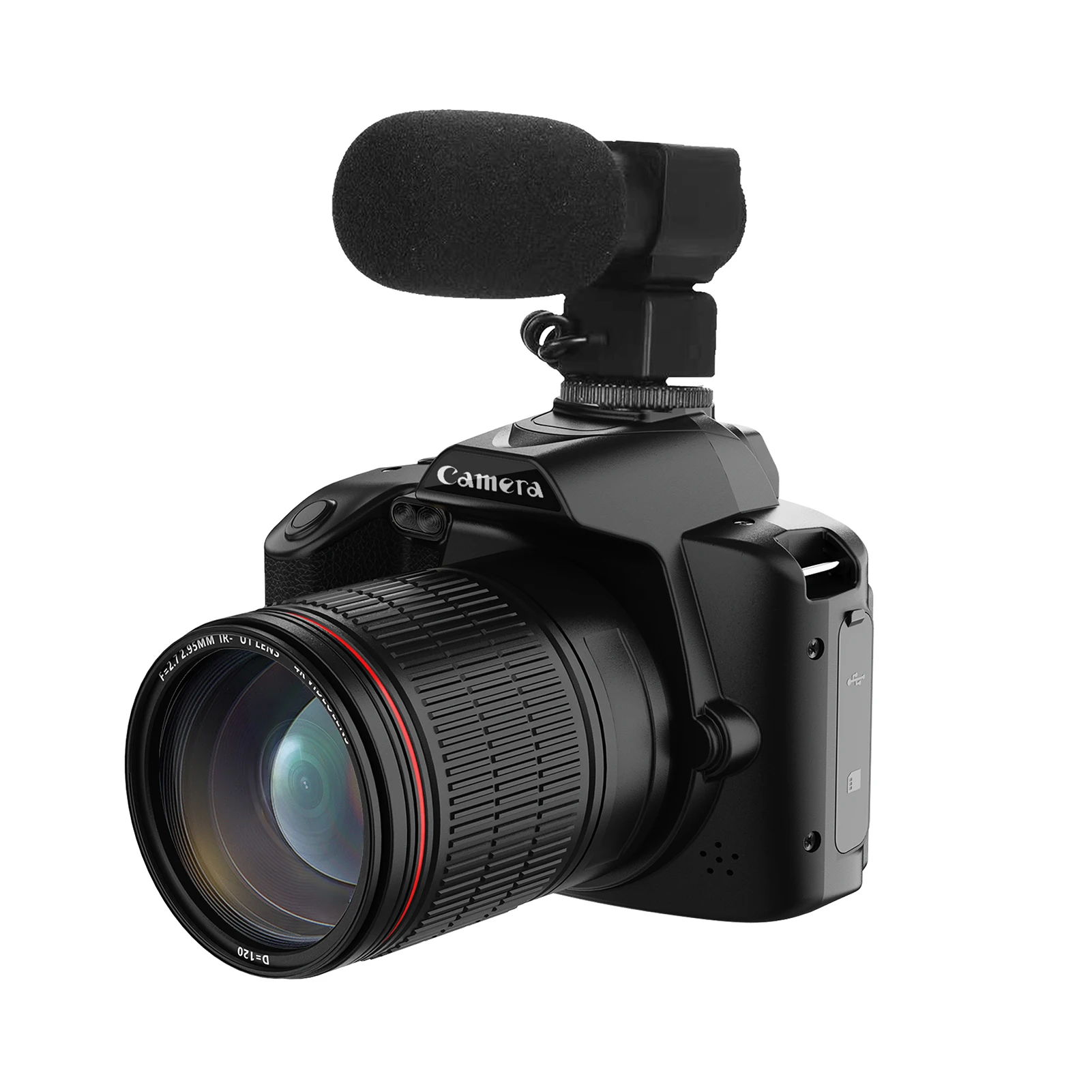 4K Digital Camera WiFi Digital Video Camera 64MP Dual Lens 3 Inch IPS Screen 16X Anti-Shake Zoom Night Vision Built-in Battery