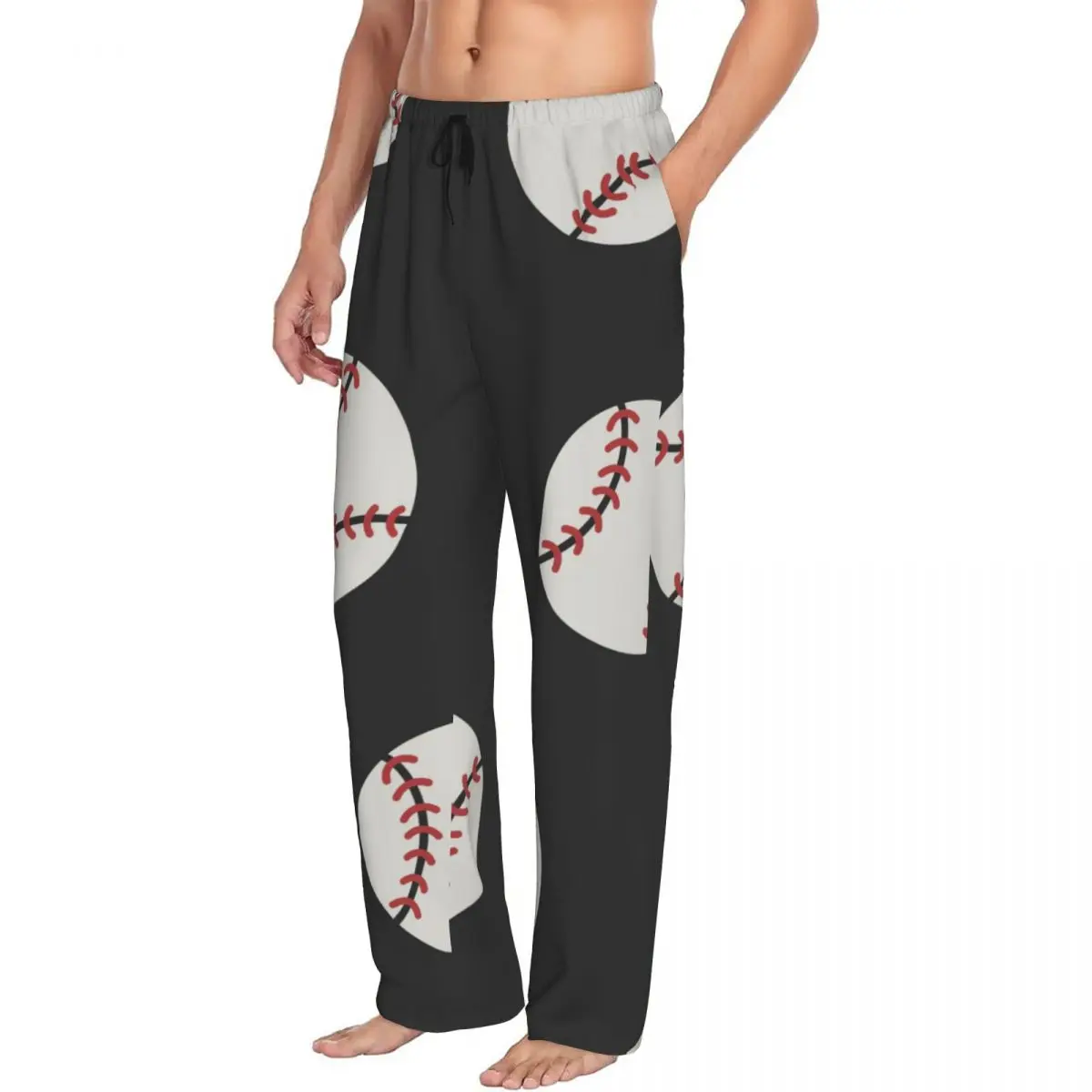 Calça de pijama de beisebol masculino, calça lounge, calça para dormir, 2