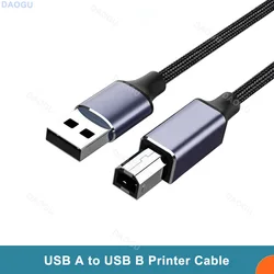 Câble 2.0 tressé haute vitesse pour imprimante, cordon de Scanner pour appareil photo Epson HP Canon, Type USB A vers USB B, 2m 3m