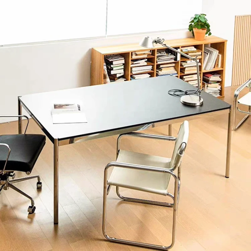 

Офисные столы в средневековом стиле, модульные, из нержавеющей стали, прямоугольной формы, офисная мебель, Escritorios De Oficina ZY40BGZ