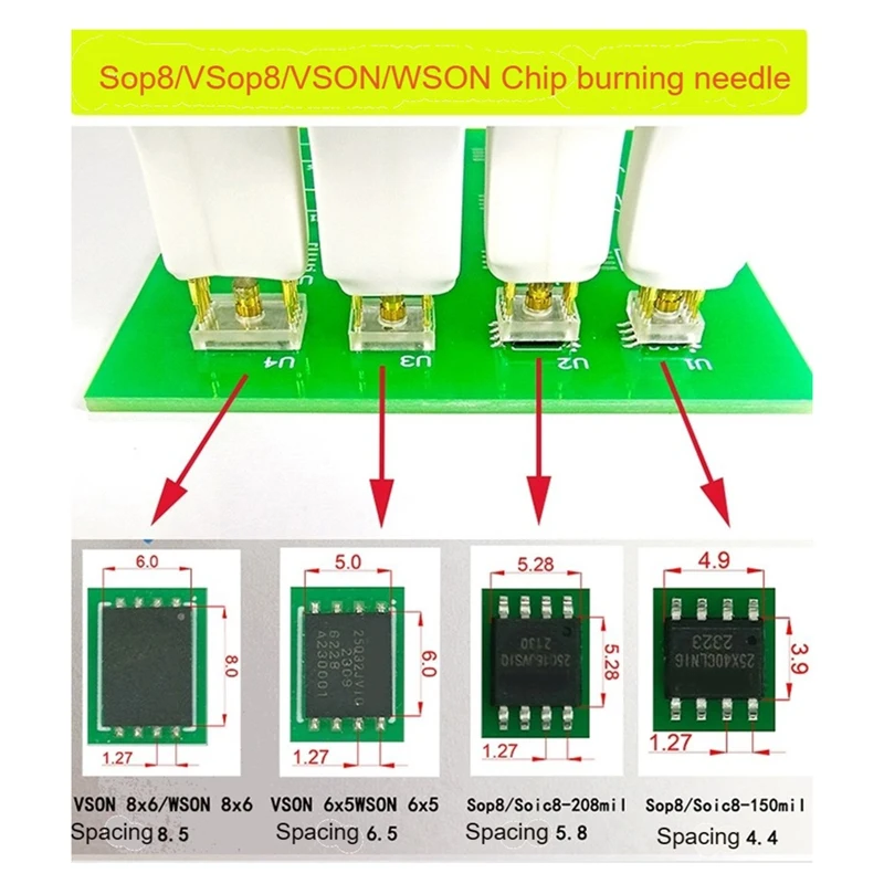 1Pcs Chip Download Burn Write Probe Spring Needle Flash Eeprom Chip Burner Cable