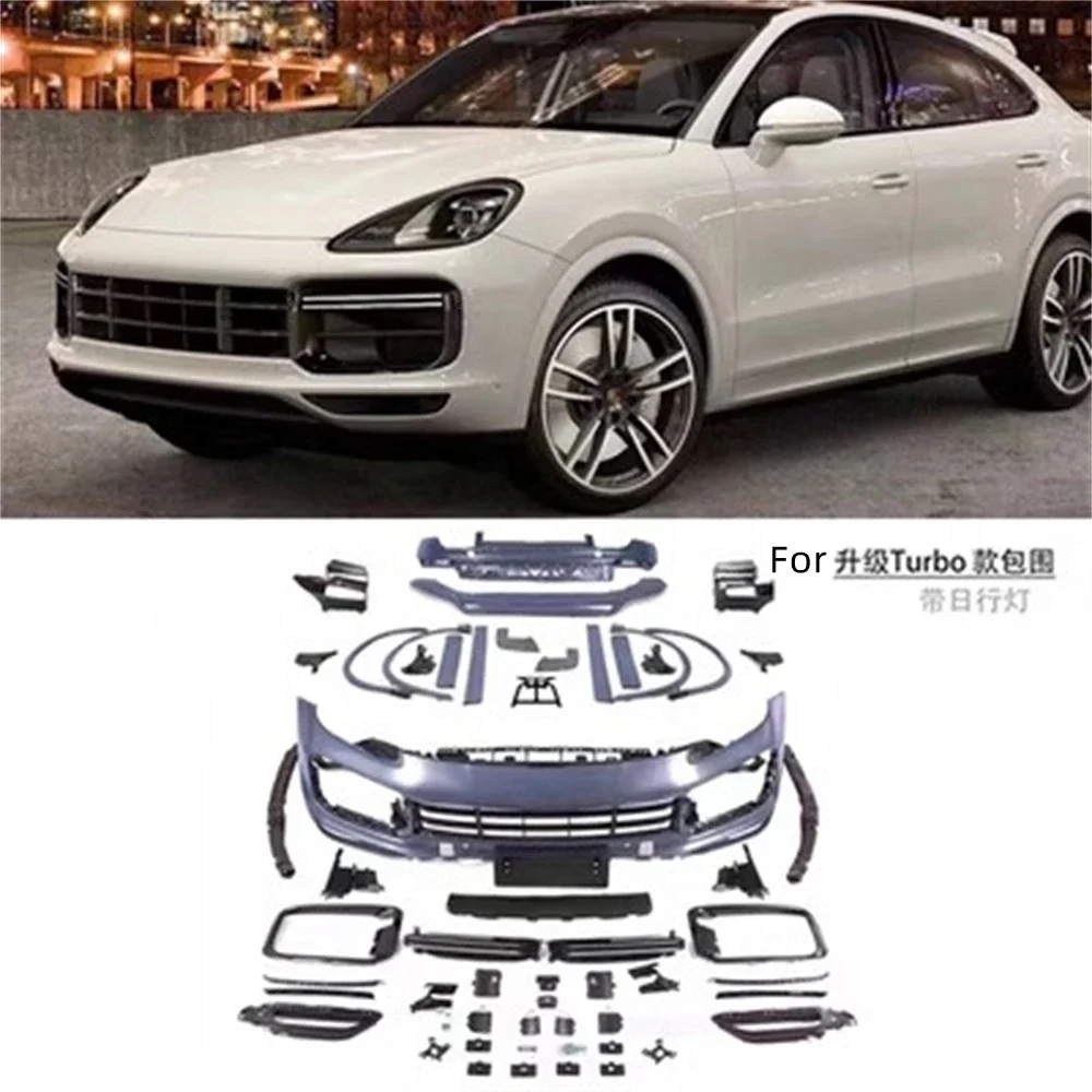 Car surround body kit Front rear bumper grill headlight fog lamp cover for 18-23 Porsche Cayenne coupe