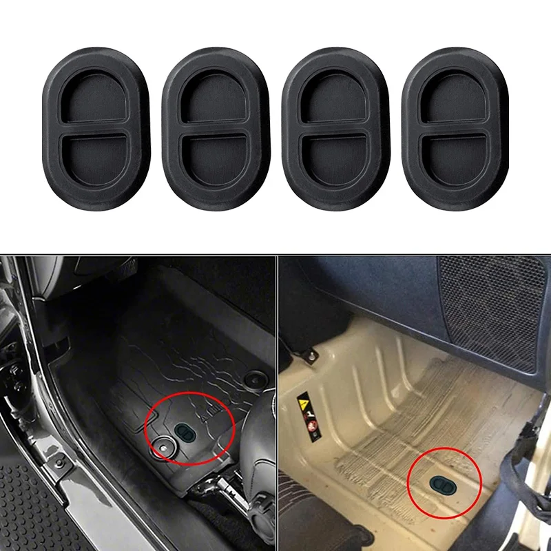 4/8Pcs Black Rubber Oval Plugs Floor Pan Drain Plugs 68194821AA Accessories For Jeep Wrangler 2014-2025 Gladiator 2020 2021-2025